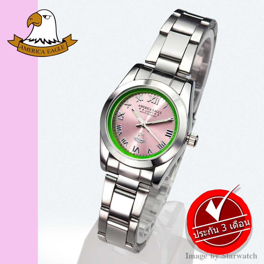 นาฬิกา AMERICA EAGLE สำหรับผู้หญิง สายสแตนเลส รุ่น AE070L - Silver Pink
