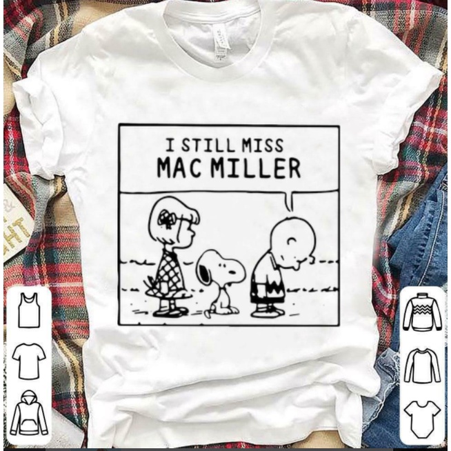 tshirtเสื้อยืดคอกลมฤดูร้อนมาใหม่ เสื้อยืดคอกลม ผ้าฝ้าย พิมพ์ลายกราฟิกสุนัข Charlie Brown I still Miss Mac Miller สําหรับ