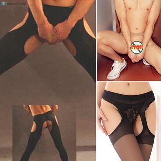 ถุงน่องผ้ายืดซีทรูแบบยืดหยุ่นสไตล์ Hollowed สําหรับผู้ชาย
