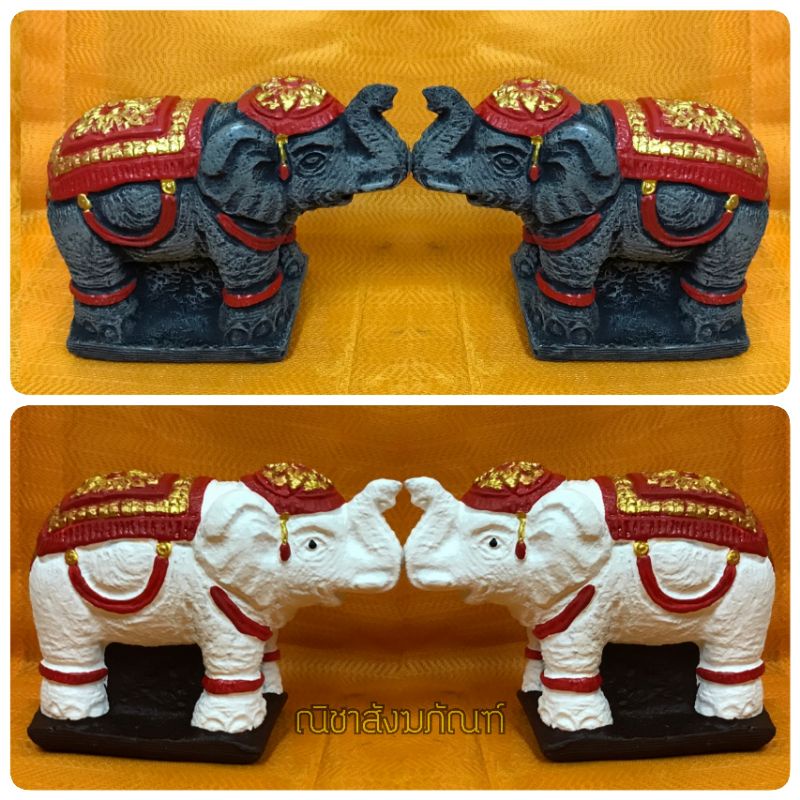 ช้างทรง ช้างปูนปั้้น ช้างแก้บน สูง 12-15cm