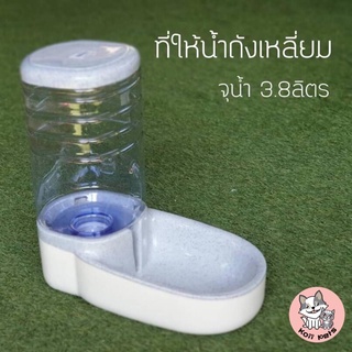 ที่ให้น้ำสัตว์เลี้ยงอัตโนมัติแบบถังเหลี่ยม สีเทา