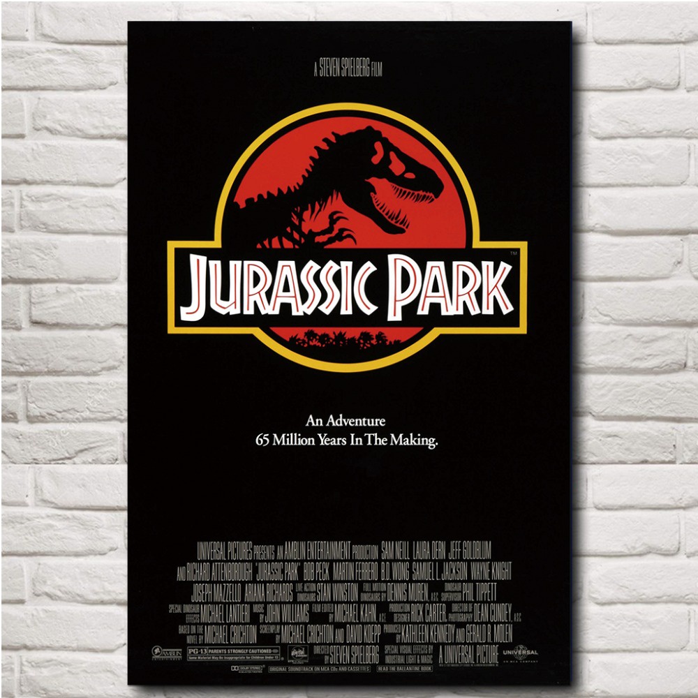 Jurassic Park ภาพยนตร์โปสเตอร์พิมพ์ภาพวาดไดโนเสาร์ภาพยนตร์ Wall Art ภาพวาดผ้าใบห้องนั่งเล่น Cafe ภายใน Cuadros Decor