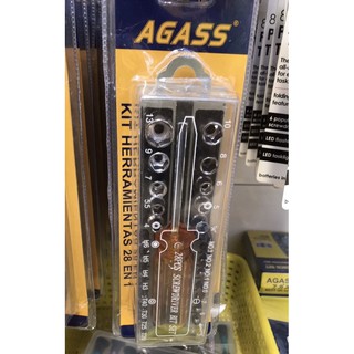 AGASS ชุดประแจและบล็อค 28 ชิ้นในกล่องเดียวกันคุ้มมาก