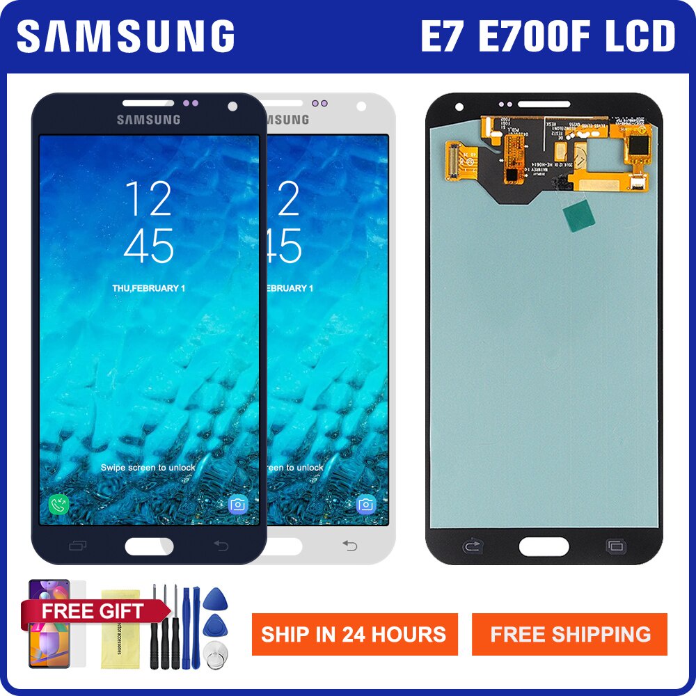 5.5 LCD สําหรับ Samsung Galaxy E7 E700 จอแสดงผล LCD Touch Screen Digitizer Assembly สําหรับ Samsung 