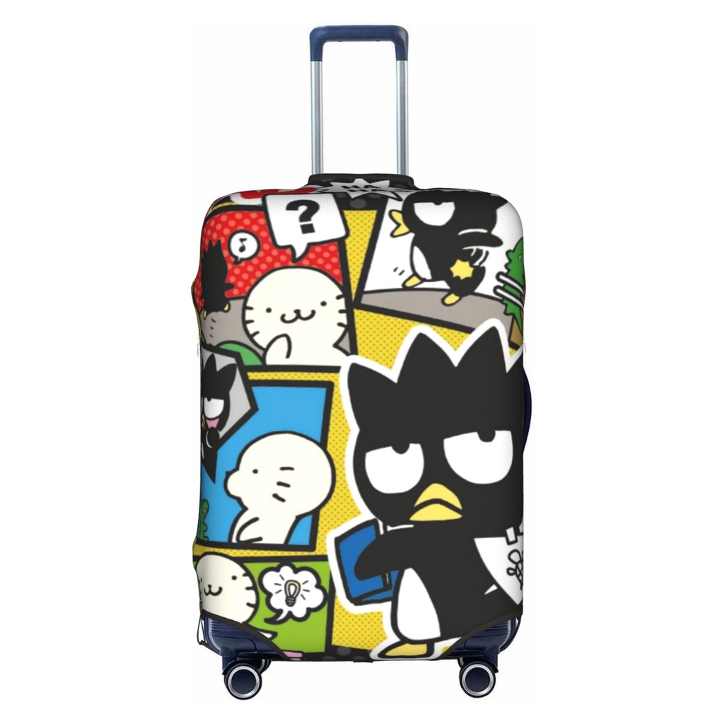 Sanrio Badtz Maru ผ้าคลุมกระเป๋าเดินทางล้างทําความสะอาดได้ตัวป้องกันกระเป๋าเดินทางป้องกันรอยขีดข่วนเหมาะกับกระเป๋าเดินทางขนาด 18-32 นิ้ว
