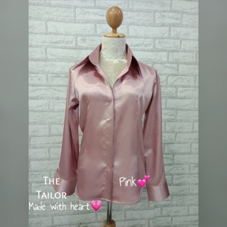 Satin Shirt💕𝗟𝘂𝘅𝘂𝗿𝘆 𝗦𝗮𝘁𝗶𝗻 𝗦𝗵𝗶𝗿𝘁 เชิตซาติน แบบกระดุมซ่อน ตีเกร็ด ปกใหญ่