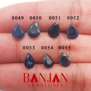 ไพลินเอธิโอเปียของแท้หลายขนาด 1-1.4ct ทรงหยดน้ำ แซฟไฟร์ ไพลินอัญมณี Pear Shape Series Blue Sapphire