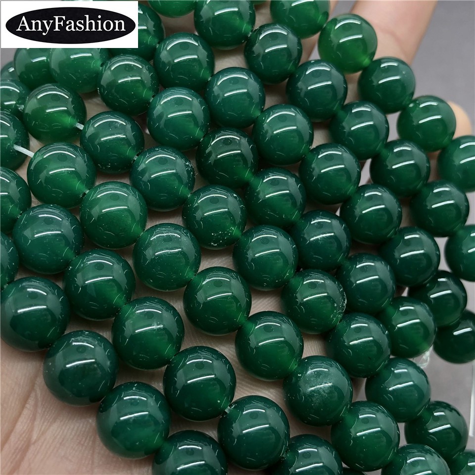 ลูกปัดหินธรรมชาติ สีเขียว มีหลายขนาด