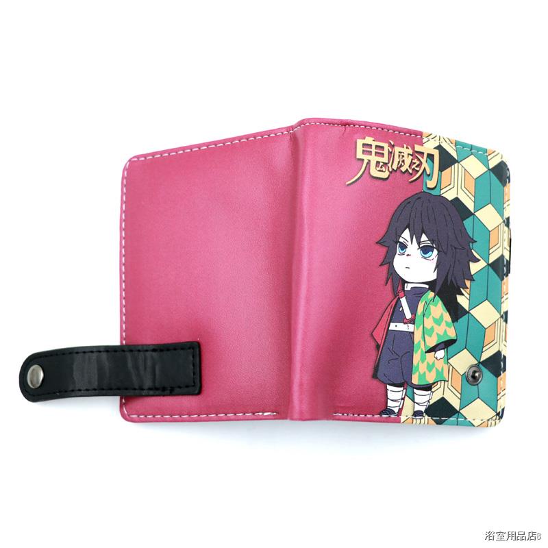 ♨☾Anime Demon Slayer Soft Button Wallet Tomioka Giyuu Zipper Coin Card Purse
