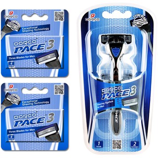 DORCO : DRCAMZ006* ใบมีดโกน Pace 3 Value Pack (10 Cartridges + 1 Handle)