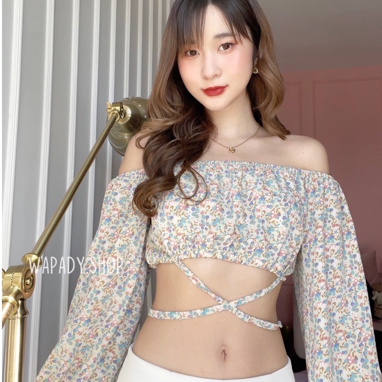 WAPADY.SHOP เสื้อเกาะอกเขนยาว รุ่น Dolly Sky