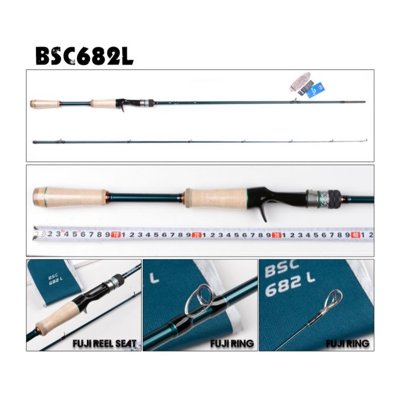 KUYING Battle Song BSC-682Lคันเบท 2 ท่อน เวทสาย 4-10 ปอนด์ ยาว 6 ฟุต 8 นิ้ว