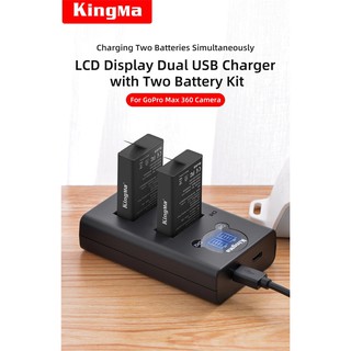 Kingma ชุดชาร์จแบตพร้อมถ่าน 2ก้อน LCD dual charger and battery kit BM048-C1B SPCC1B for gopro max