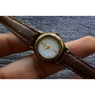นาฬิกา Vintage มือสองญี่ปุ่น CITIZEN VEGA JUNCTION Quartz ผู้หญิงสีขาวตัวเลขโรมัน ของแท้ 100% เปลี่ยนถ่านใหม่แล้ว