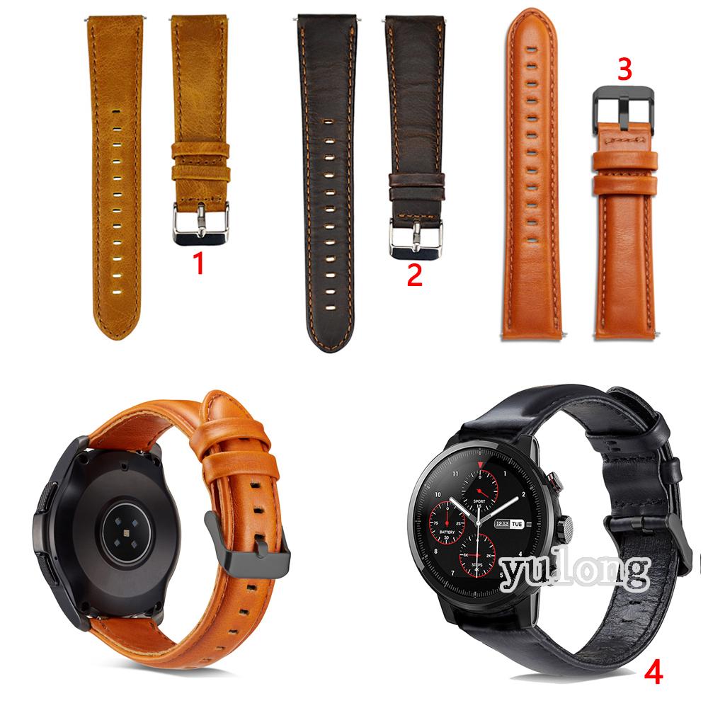 สายสายนาฬิกาข้อมือหนังวัวสําหรับ Huami Amazfit Stratos 2 2 S 3