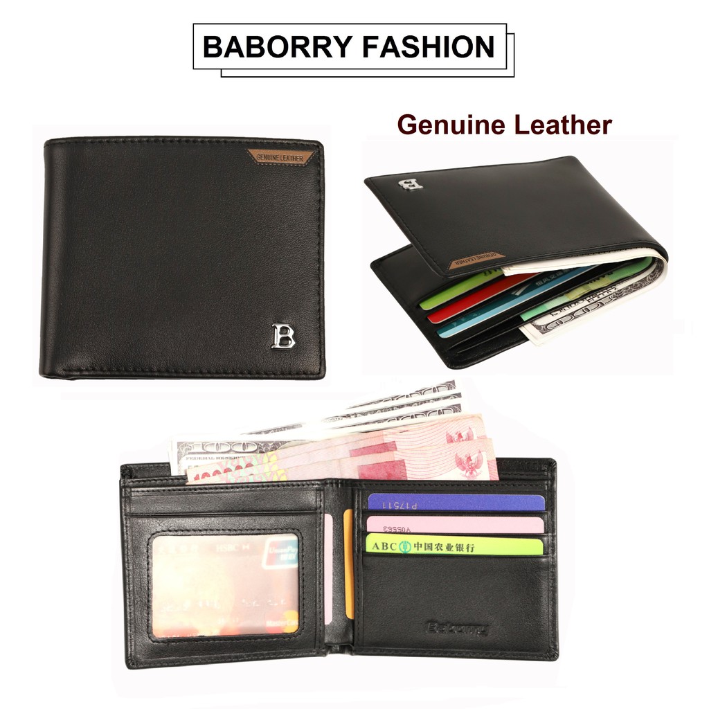 Leather Men Wallet Short Wallet for Men Dompet Kulit Lelaki Siling