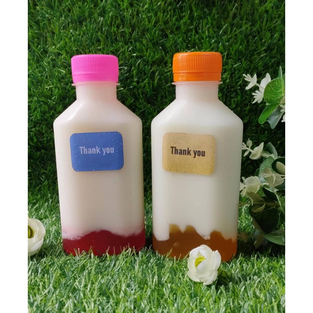 ขวดพลาสติกใส 220 ทรงแบนเรียบ ปาก30 พร้อมฝา