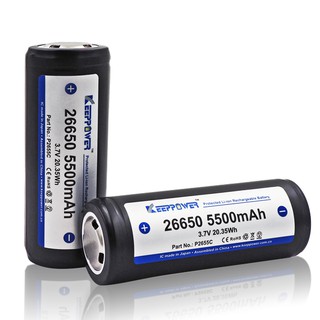 ถ่านชาร์จ keepower 26650. ความจุ 5500mAh 1 ก้อน
