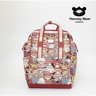 Henneybear-275 Cute กระเป๋าเป้ลายคิ้วสีแดงสดใส