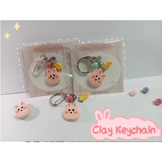 Clay Keychain (Rabbit) พวงกุญแจดินปั้น น้องกระต่าย