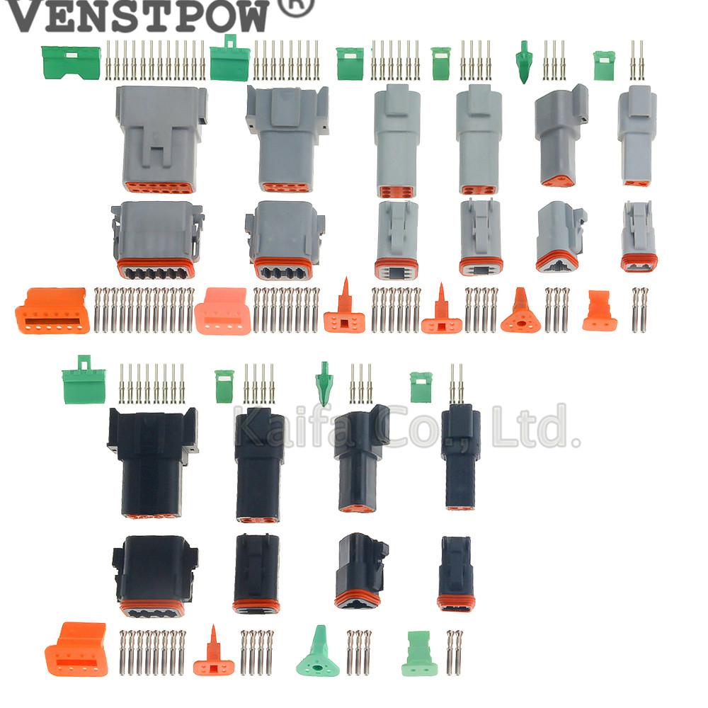 ปลั๊กขั้วต่อสายไฟ DT 2P 3 4 6 8 12 กันน้ำ 22-16AWG สำหรับงานช่าง