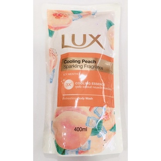 [ชนิดเติม] ครีมอาบน้ำ Lux Cooling Peach Sparkling Fragrance 500ml.  ลักส์  คูลลิ่ง พีช สปาร์คกลิ้ง ฟราแกรนซ์ 500 มล.