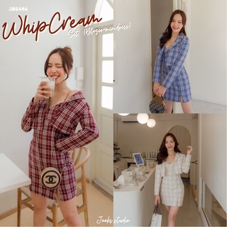 #JBS486 WhipCream set(blazer+Dress)