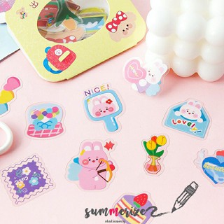 สติ๊กเกอร์ deco sticker cute stuff เนื้อ PVC กันน้ำ ลายน้องหมี กระต่าย ของใช้ ของน่ารัก เอาไว้แต่งไดอารี่ DIY