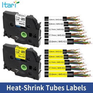 itari 1 Pack Heat-Shrink Tube Label Tape Compatible for Brother HSe-231 PT-E300 PT-E500 PT-E550W P750WVP double sided tape packaging tape label maker pen organizer  อุปกรณ์การเรียน เครื่องใช้สำนักงาน เทปสองหน้า โน้ต กระดาษบันทึก