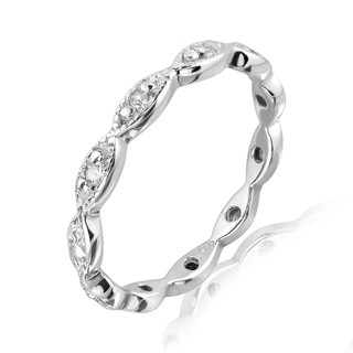 MachuSilver แหวนเงินแท้ 925 Sterling Silver แหวนฝังเพชร CZ พร้อมถุงกำมะหยี่