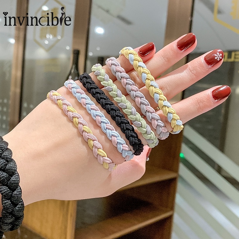 Simple Braid Rope Hair Rings/ Women High Elastic Daily Basic Rubber Bands/ Handmade Thicken Ponytail Holder Hair Ties
