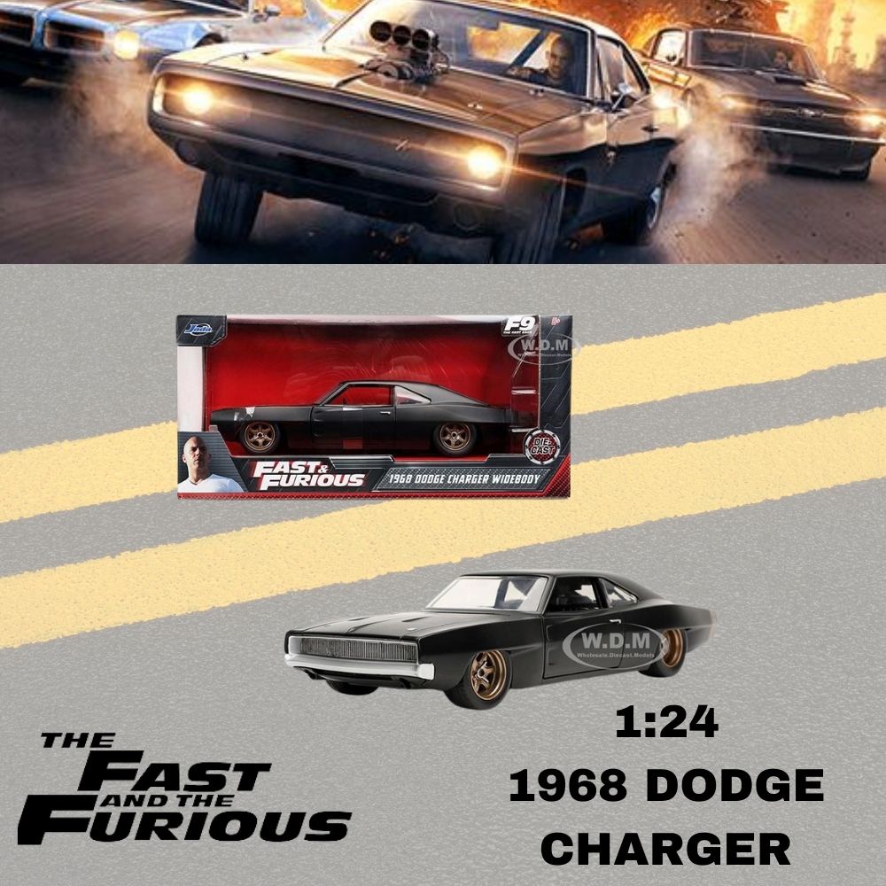Jada 1:24 Fast & Furious 1968 Dodge Charger Widebody Diecast Model Collection