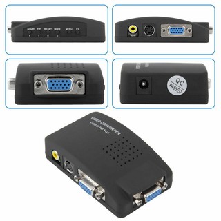 ตัวแปลงสัญญาน Box AV TO VGA Converter AVเหลือง/ Svideo to VGA (สีดำ)