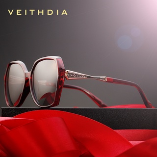 【พร้อมกล่อง】VEITHDIA 3160 แว่นตากันแดด เลนส์โพลาไรซ์ ไล่โทนสี UV400 หรูหรา สไตล์เรโทร สําหรับผู้หญิง