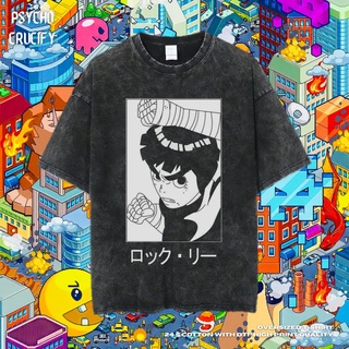 เสื้อยืดโอเวอร์ไซส์เสื้อยืด โอเวอร์ไซซ์ พิมพ์ลาย Rock Lee | หินล้างทําความสะอาด | เสื้อยืด ลายการ์ตูนนารูโตะ | เสื้อยืด