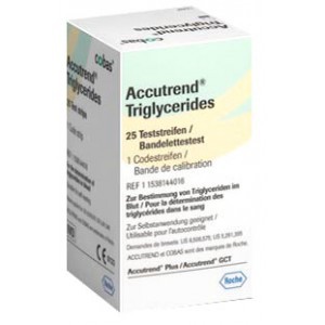 ACCUTREND แผ่นตรวจ TRIGLYCERIDES 25 S