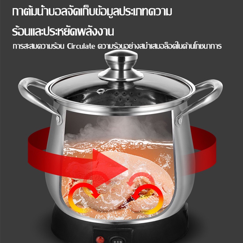 หม้อนึ่งข้าวเหนียวไฟฟ้า 1500W ความจุ 2 ลิตร ทําอาหารอเนกประสงค์ คุณภาพดี ทําจากสแตนเลส ทนทาน - รูปที่ 3