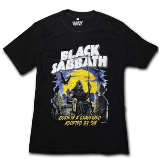 เสื้อยืด ลาย BLACK SABBATH BORN IN GRAVEYARD