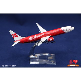 โมเดลเครื่องบิน Air Asia X (Boeing 737) 2 ไอพ่น สีแดง ไซส์เล็ก