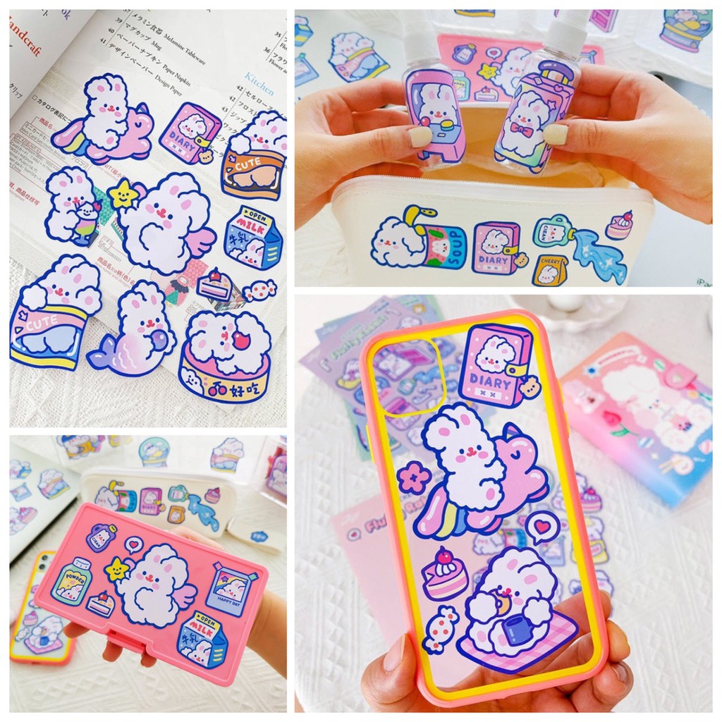 สติ๊กเกอร์ รุ่น กระต่าย Sticker น่ารัก สำหรับติดตกแต่ง DIY ติดแน่น ทน ...