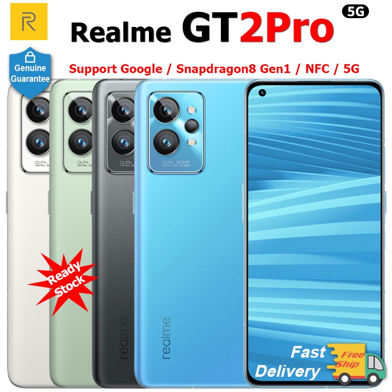 สมาร์ทโฟน Realme GT2 Pro 5G 6.7 นิ้ว 2K AMOLED Snapdragon8Gen1 NFC 50MP 65W ที่ชาร์จแบตเตอรี่ 5000mAh Google play store