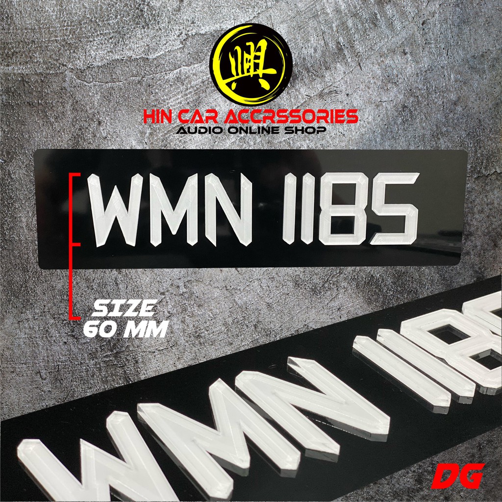 NUMBER PLATE CAR 3D CRYSTAL / NOMBOR PLAT KERETA 3D KRYSTAL / NUMBER PLATE / NUMBER CRYSTAL / จานคริ