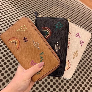 Coach Medium ID Zip Wallet  With Diary Embroidery