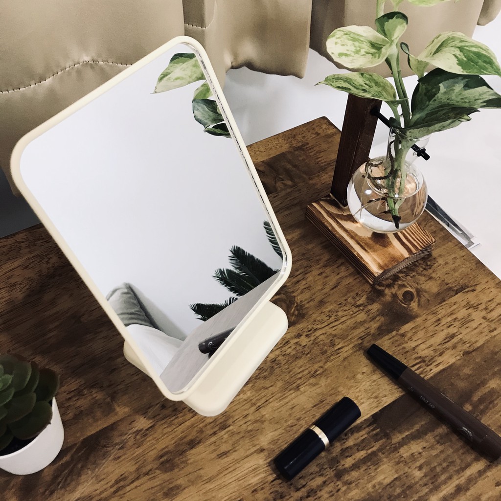 ++พร้อมส่งค่าา++ กระจกเเต่งหน้า บานใหญ่ ไม่มัว แต่งหน้าง่าย มีสี่สี สีน้ำตาล สีครีมงาช้าง สีชมพู สีฟ้าค่าา