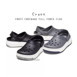 รองเท้าแตะ CROCS CROCBAND Full Force Clog (size4-11) สีเทา สีดำ 💈🌸🌈🌻🌵