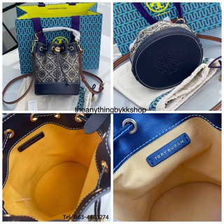 Tory Burch T Monogram jacquard mini bucket bag กระเป๋าสะพายทรง bucket bag