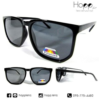 แว่น Polarized ทรง Diamond Black ขาธรรมดา สีดำ