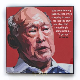 ลีกวนยู Lee Kuan Yew อดีตนายกคนแรก สิงคโปร์ รูปภาพ​ติดผนัง pop art กรอบรูป แต่งบ้าน ของขวัญ โปสเตอร์