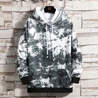 Tie-dye hoodie mens winter long-sleeved casual sweater