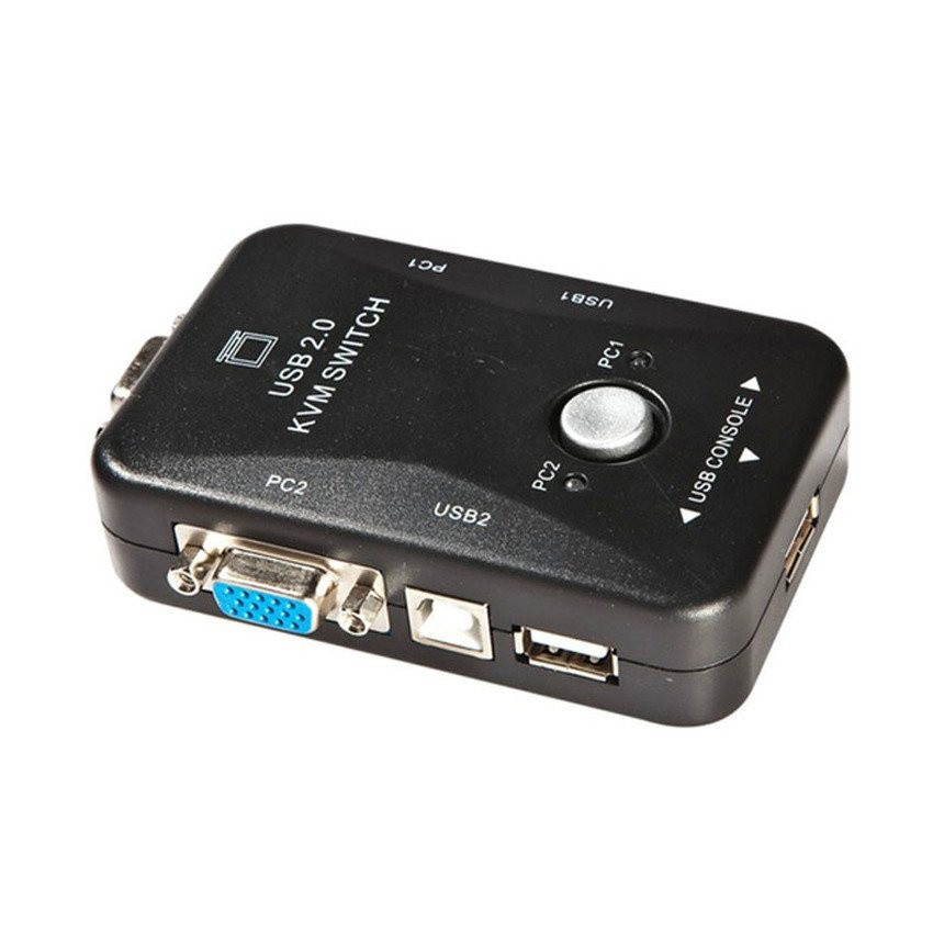 USB KVM Switcher Box VGA  2 Port USB 2.0 Kvm